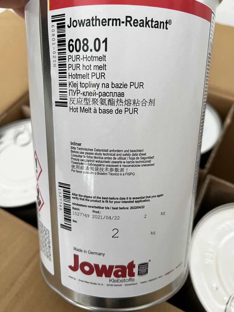 Jowat PUR Hotmelt Jowatherm-Reaktant 608.01 weiss 48 Kartuschen a 2 kg main picture
