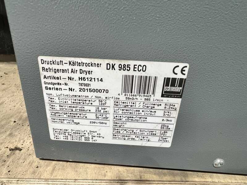 Elektra Beckum / Schneider Kolbenkompressor mit Kältetrockner - gebraucht LPW (8)
