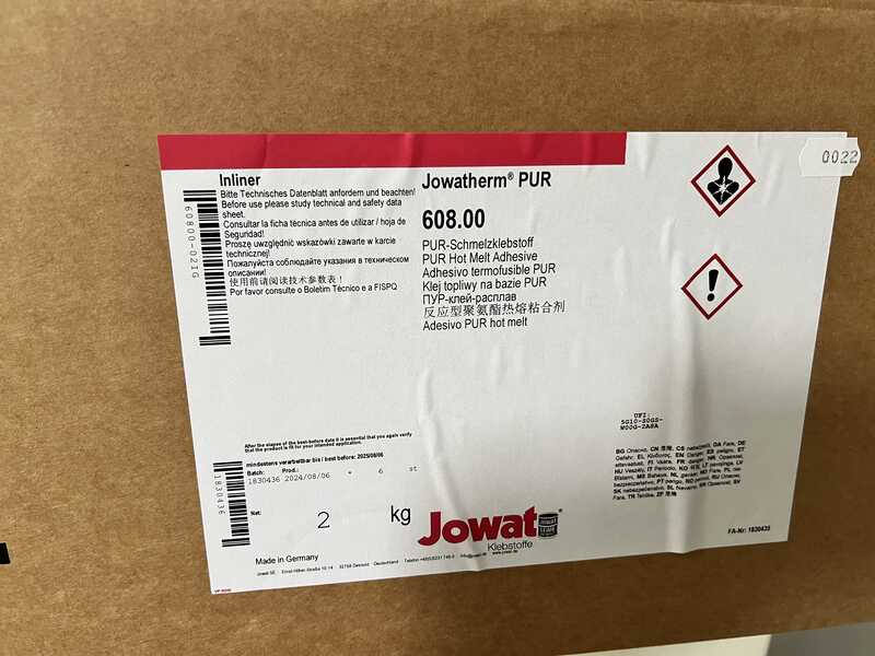 Jowat PUR Hotmelt Jowatherm-Reaktant 608.00 transparent 24 Kartuschen a 2 kg (2)