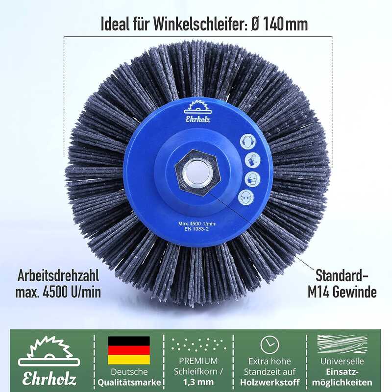 Ehrholz Strukturier- / Schleifbürsten-Paket für Winkelschleifer - Restposten M14 - passend für Winkelschleifer (2)