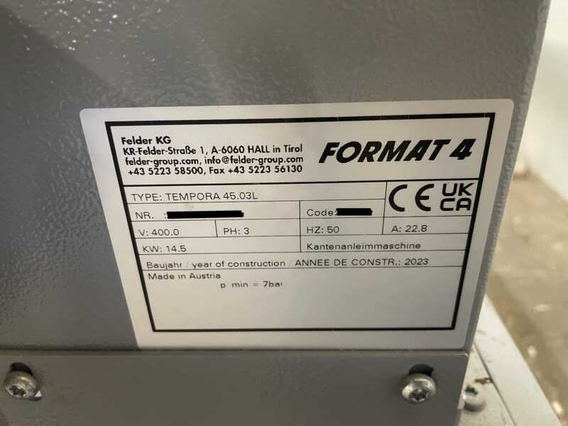 Felder / Format 4 Einseitige Kantenanleimmaschine - gebraucht Tempora 45.03 L (6)