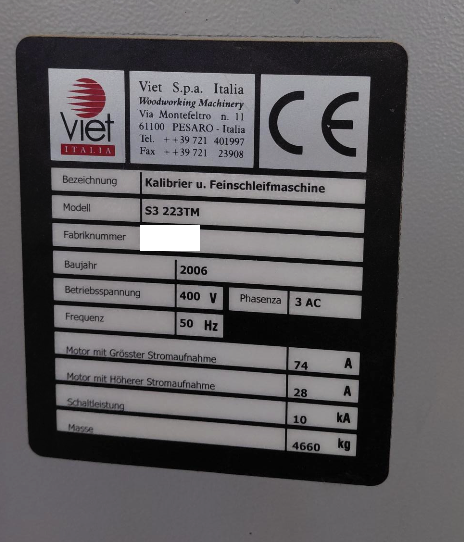 Viet Breitbandschleifmaschine - gebraucht S3 223TM (16)